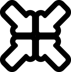 Collapsing Four Arrows Interface Button Outline Simple Line Art Svg, Free Vectors File